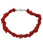 Coralli di Sardegna Pulsera Coral Rojo Cerdeña Chips 7 mm y Cierre Plateado