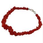 Coralli di Sardegna Bracelet Sardinian Red Coral Chips and Silvered Clasp