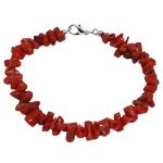 Coralli di Sardegna Pulsera de coral rojo de Cerdeña cúpulas pequeñas mm 3x7 cierre de plata