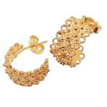 Coralli di Sardegna Golden Silver Filigree Earrings small openwork wide circle