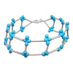 Coralli di Sardegna Turquoise Bracelet with 3mm Dots and Silver Clasp Bars 19.5 cm