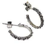 Coralli di Sardegna Burnished silver Filigree Earrings thin circle mm 16