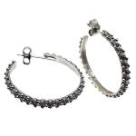 Coralli di Sardegna Burnished silver Filigree Earrings thin circle mm 27