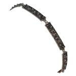 Coralli di Sardegna Pulsera de filigrana de Plata bruñida con elementos rectangulares con roseta y criollas