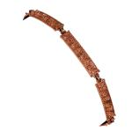 Coralli di Sardegna Pulsera de filigrana de Rosado Plata con elementos rectangulares con roseta y criollas