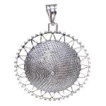 Coralli di Sardegna Ciondolo Filigrana Argento Brunito Corbula bordo traforato mm 29