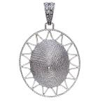 Coralli di Sardegna Ciondolo Filigrana Argento Brunito Corbula ovale bordo traforato mm 40x30