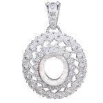 Coralli di Sardegna Ciondolo Filigrana Argento ovale bordo traforato mm 30x25