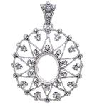 Coralli di Sardegna Ciondolo Filigrana Argento Brunito ovale bordo traforato mm 42x38