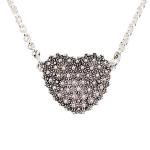 Coralli di Sardegna Girocollo Catena Argento Brunito Cuore Filigrana 15x12 mm Lunghezza 40 cm
