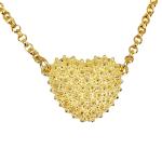 Coralli di Sardegna Girocollo Catena Argento Dorato Cuore Filigrana 15x12 mm Lunghezza 40 cm