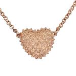 Coralli di Sardegna Girocollo Catena Argento Rosato Cuore Filigrana 15x12 mm Lunghezza 40 cm