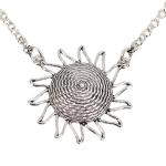 Coralli di Sardegna Girocollo Catena Argento Brunito Sole Filigrana 17 mm Lunghezza 40 cm