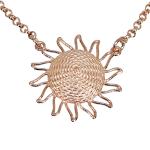 Coralli di Sardegna Girocollo Catena Argento Rosato Sole Filigrana 17 mm Lunghezza 40 cm