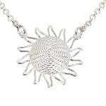 Coralli di Sardegna Girocollo Catena Argento Sole Filigrana 17 mm Lunghezza 40 cm
