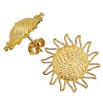 Coralli di Sardegna Pendientes de sol de filigrana de Plata dorada de 13 mm