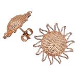 Coralli di Sardegna Pendientes de sol de filigrana de Plata rosa de 13 mm