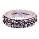 Coralli di Sardegna Anillo Fino Filigrana Cerdeña Anillo Plata bruñida talla 12