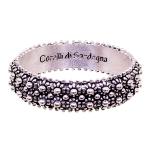 Coralli di Sardegna Anillo Fino Filigrana Cerdeña Anillo Plata bruñida talla 16