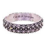 Coralli di Sardegna Anillo Fino Filigrana Cerdeña Anillo Plata bruñida talla 17