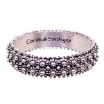 Coralli di Sardegna Anillo Fino Filigrana Cerdeña Anillo Plata bruñida talla 19