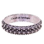 Coralli di Sardegna Anillo Fino Filigrana Cerdeña Anillo Plata bruñida talla 22