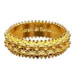 Coralli di Sardegna Anello Fedina nido 2 FILI  Filigrana Sarda Argento Dorato Misura 7