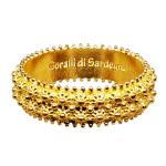 Coralli di Sardegna Anello Fedina nido 2 FILI  Filigrana Sarda Argento Dorato Misura 8