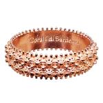 Coralli di Sardegna Anello Fedina nido 2 FILI  Filigrana Sarda Argento Rosato Misura 11