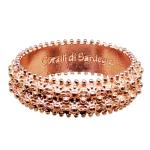 Coralli di Sardegna Anello Fedina nido 2 FILI  Filigrana Sarda Argento Rosato Misura 8