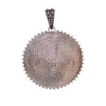 Coralli di Sardegna Ciondolo Filigrana Argento Brunito Corbula bordo pallini mm 36