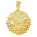 Coralli di Sardegna Colgante Corbula Filigrana de Plata Dorada con borde de topos 27 mm