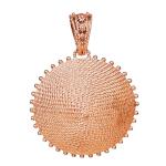 Coralli di Sardegna Colgante Corbula Filigrana de Plata rosa con borde de topos 27 mm