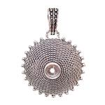 Coralli di Sardegna Base Ciondolo Filigrana Argento Brunito Corbula bordo pallini mm 20 spola 4 mm