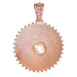 Coralli di Sardegna Base Colgante Filigrana Plata rosa Borde Corbula Puntos mm 27 Carrete 6 mm