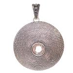 Coralli di Sardegna Base Pendant Filigree Burnished Silver Corbula mm 35 spool 8 mm