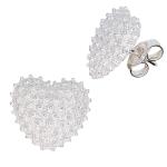 Coralli di Sardegna Pendientes de corazón de filigrana de plata de 13 mm