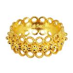Coralli di Sardegna Sardinian Filigree Ring Silver Gold Central Dots Openwork Circles Size 8