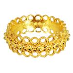 Coralli di Sardegna Sardinian Filigree Ring Silver Golden Central Dots Openwork Circles Size 17