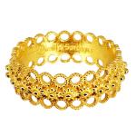 Coralli di Sardegna Sardinian Filigree Ring Silver Golden Central Dots Openwork Circles Size 20
