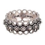 Coralli di Sardegna Sardinian Filigree Ring Burnished Silver Central Dots Openwork Circles Size 7