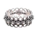 Coralli di Sardegna Sardinian Filigree Ring Burnished Silver Central Dots Openwork Circles Size 8