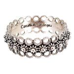 Coralli di Sardegna Sardinian Filigree Ring Burnished Silver Central Dots Openwork Circles Size 19