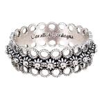 Coralli di Sardegna Sardinian Filigree Ring Burnished Silver Central Dots Openwork Circles Size 20