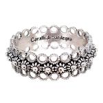 Coralli di Sardegna Sardinian Filigree Ring Burnished Silver Central Dots Openwork Circles Size 21