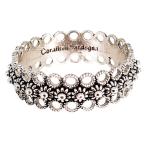 Coralli di Sardegna Sardinian Filigree Ring Burnished Silver Central Dots Openwork Circles Size 25