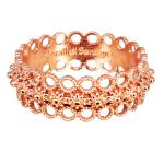 Coralli di Sardegna Sardinian Filigree Ring Pink Silver Central Dots Openwork Circles Size 18