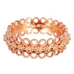 Coralli di Sardegna Sardinian Filigree Ring Pink Silver Central Dots Openwork Circles Size 22