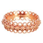 Coralli di Sardegna Sardinian Filigree Ring Pink Silver Central Dots Openwork Circles Size 24