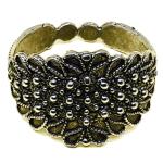Coralli di Sardegna Anillo Hojas en Filigrana de Plata bruñida 15mm de Ancho, Ajustable